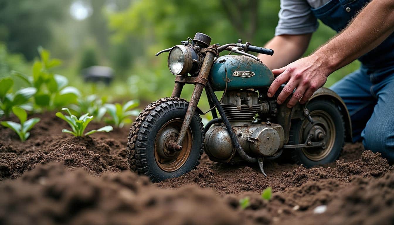 Diagnostic d’un motoculteur en panne sur un jardin humide