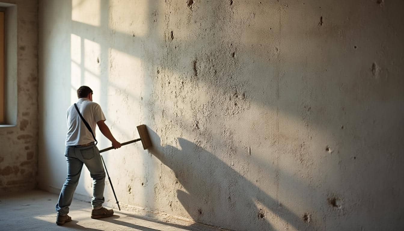 Préparation des murs à l’enduit avant la pose de plâtre