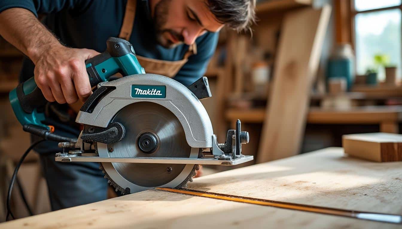 Illustration: Pourquoi opter pour une règle de guidage avec votre scie circulaire Makita ?