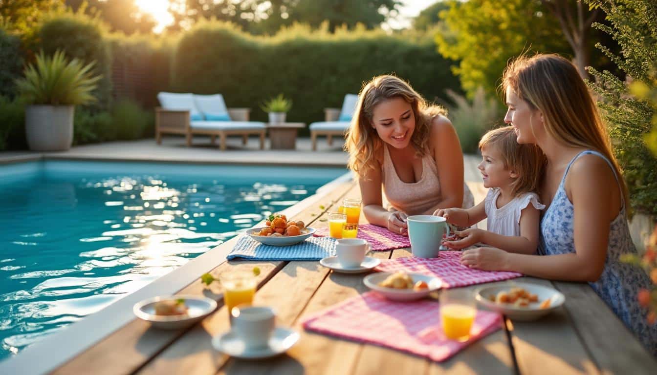 Piscine hors sol avec terrasse : aménagement pratique et esthétique
