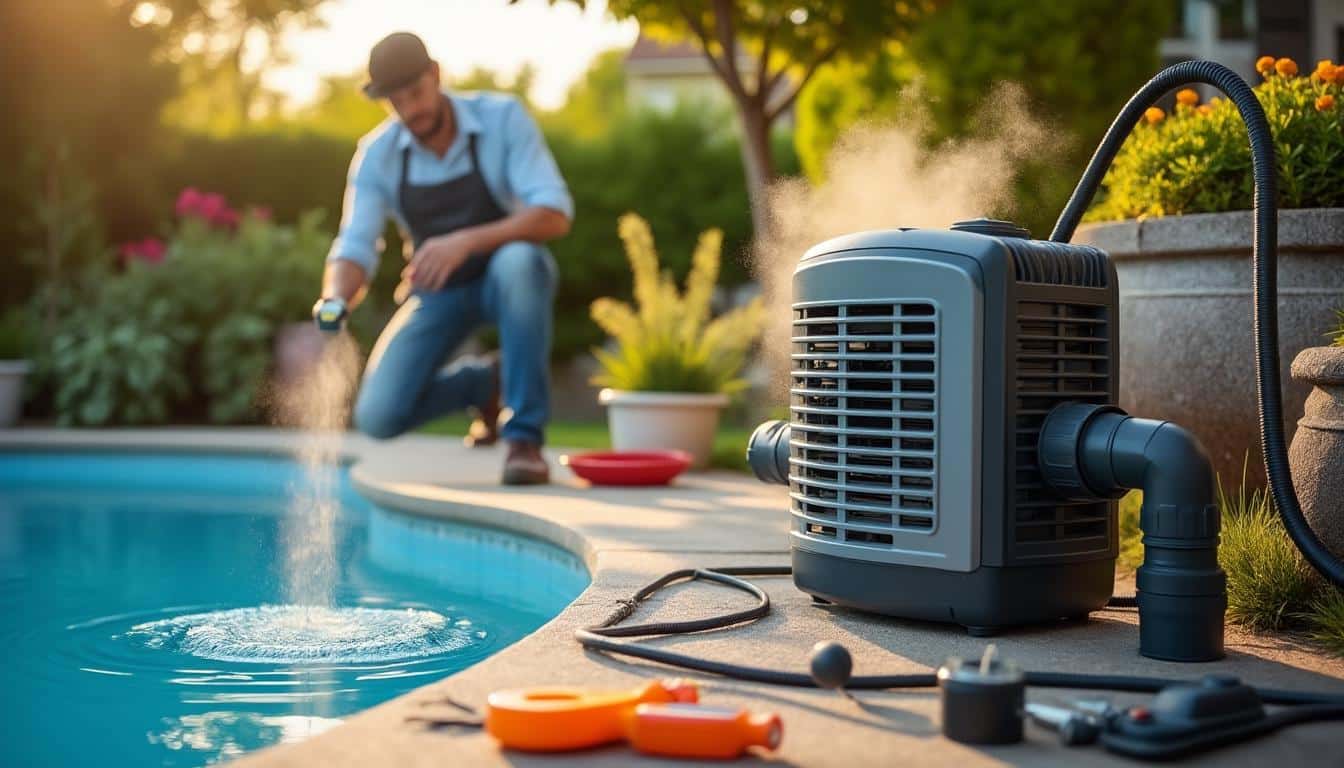 Illustration: Comment fonctionne une pompe thermique pour bassin extérieur ?