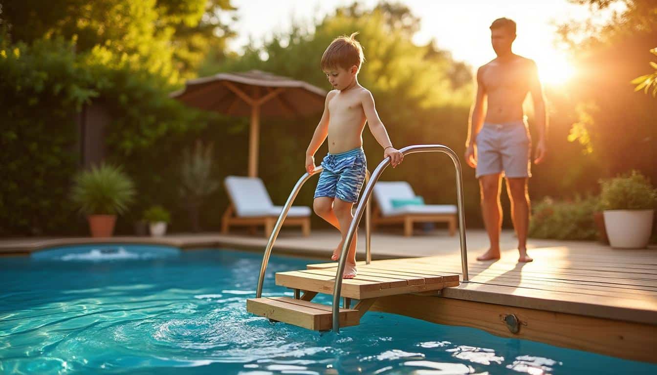 Illustration: Pourquoi opter pour une échelle adaptée à votre piscine hors sol en bois ?