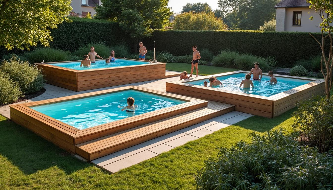 Illustration: Comprendre la différence entre piscine hors sol, semi-enterrée et enterrée en bois