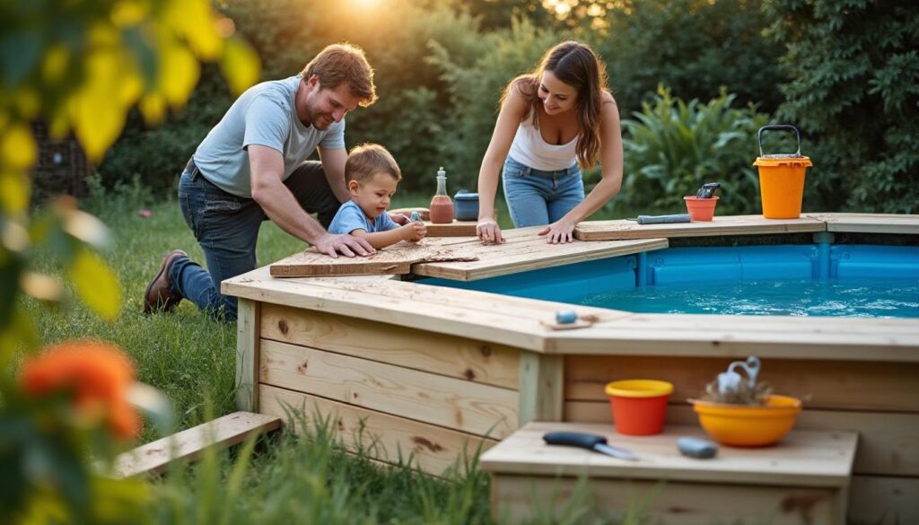 Piscine hors sol en bois octogonale : design et installation facile